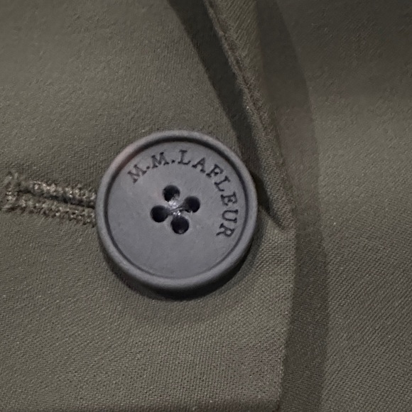 MM Lafleur The Moreland Travel Origami Tech Olive Green Blazer Size 12 - Picture 3 of 9